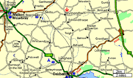 Map of Melton - Oakham area, melt-oak.gif, 16.9kB